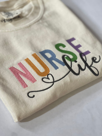 Nurse Life Embroidered T-shirt