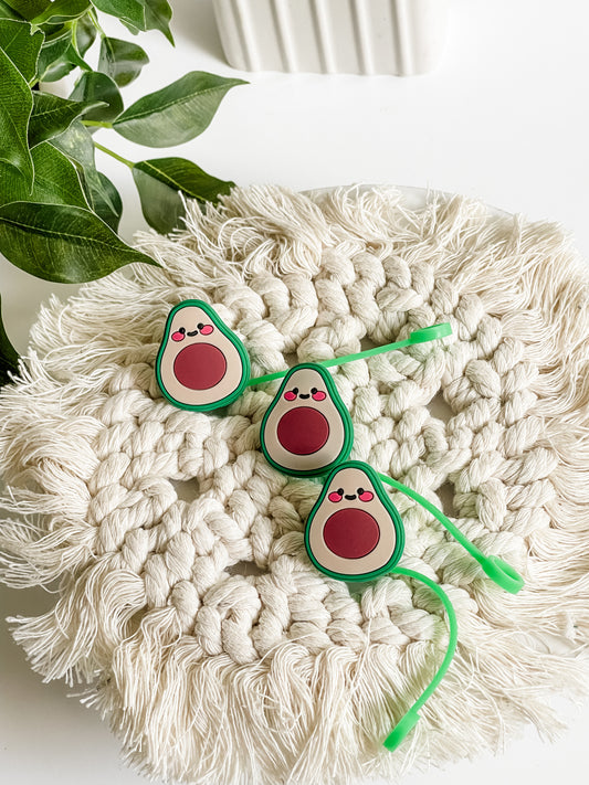 Avocado Face Straw Toppers