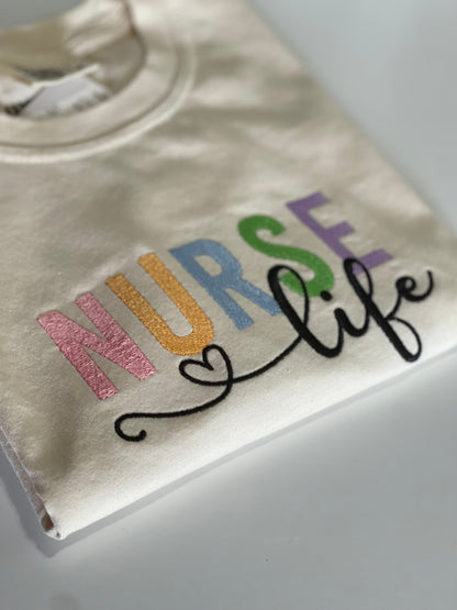 Nurse Life Embroidered T-shirt