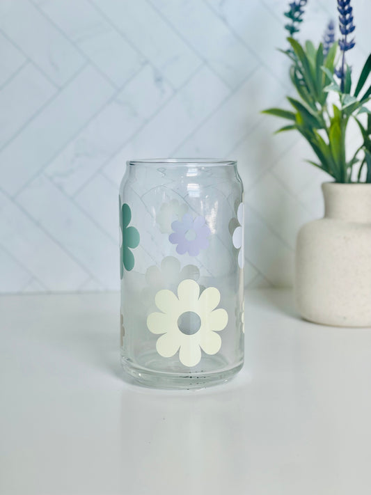 Color Changing Flowers Glass Can