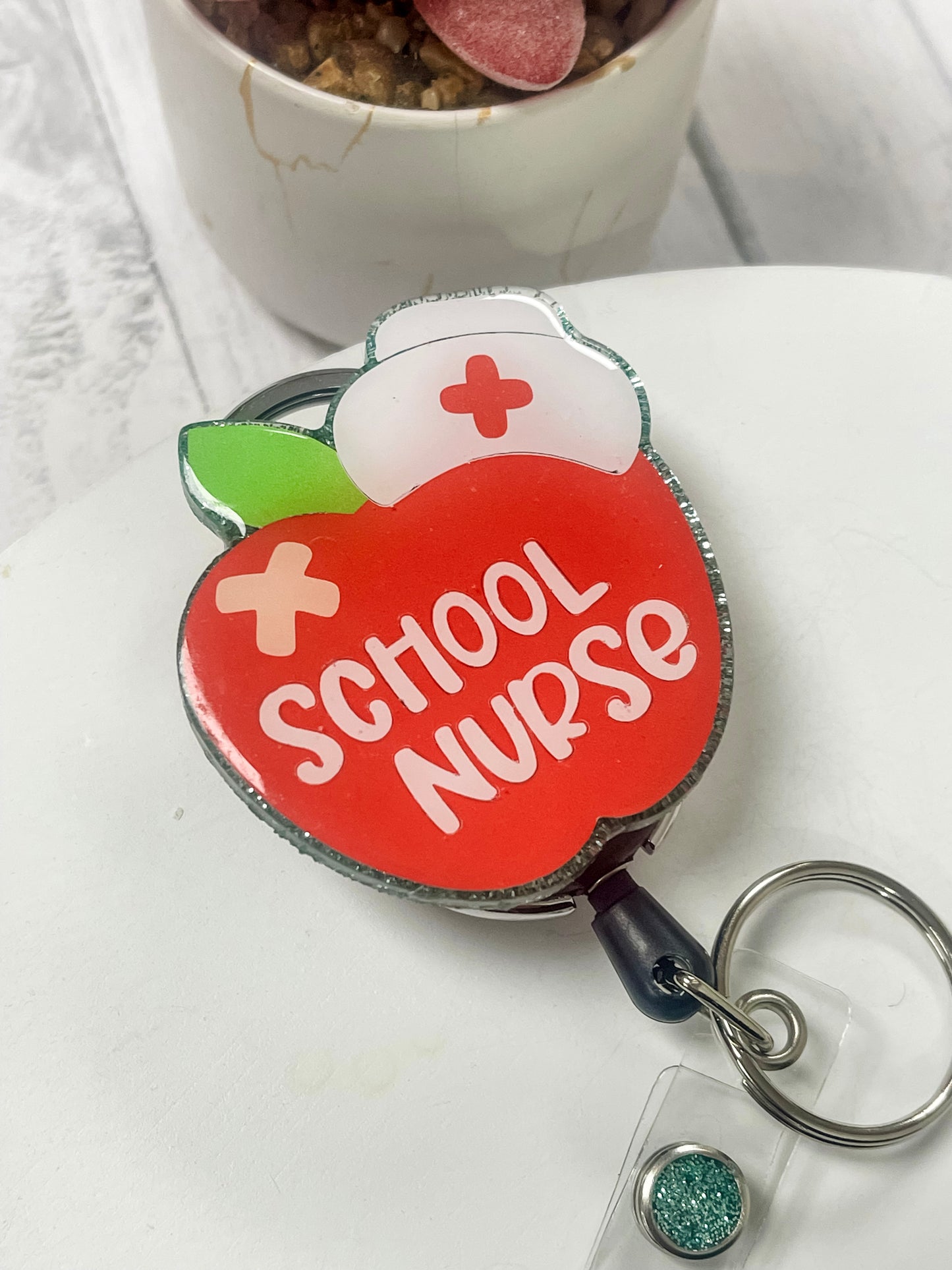 School Nurse Retractable ID Badge Reel