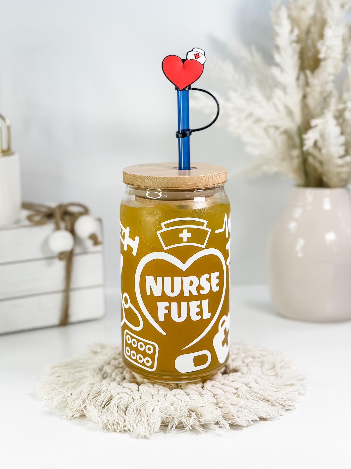 Straw Hats, Straw Topper, Straw Cover, Nurse Straw Topper, Medical Straw  Cover, Accessories for Tumblers, Holiday Love 
